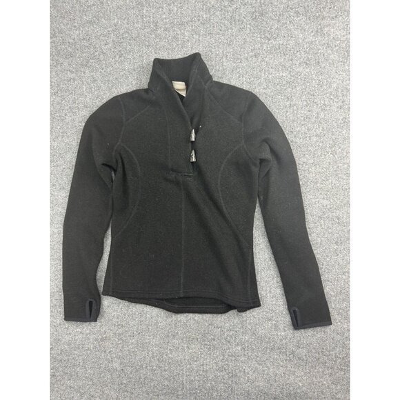 The North Face Fleece Sweater Women's S Black Toggle Button Pullover Mock Neck - Picture 1 of 7
